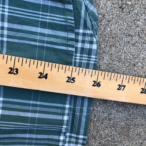 Vintage CARHARTT Button Up Shirt MEDIUM Women's Green Plaid Cotton Long Sleeve - Picture 2 of 10